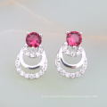 nouveaux produits haute marge sur le marché indien rubis bijoux conceptions mariée en laiton boucle d&#39;oreille plaqué or